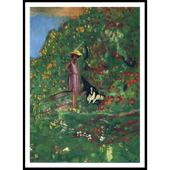 Young Girl with Goat, A New Print Of an Henri  Labasque Painting