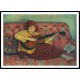 Young Girl with Guitar 1923, A New Print Of an Henri  Labasque Painting