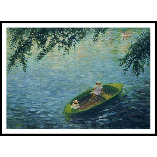 Young Girls in a Boat on the Marne, A New Print Of an Henri  Labasque Painting