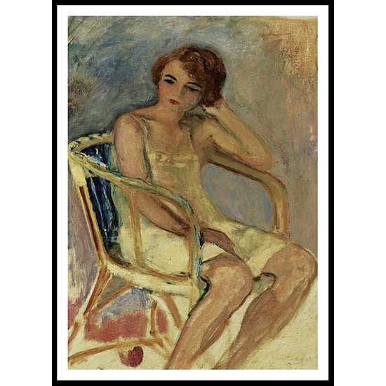 Young Woman Seated, A New Print Of an Henri  Labasque Painting