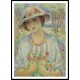 Young Woman in the Hat with Flowers, A New Print Of an Henri  Labasque Painting