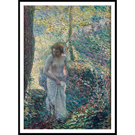 Young Woman in the Wood 1897, A New Print Of an Henri  Labasque Painting