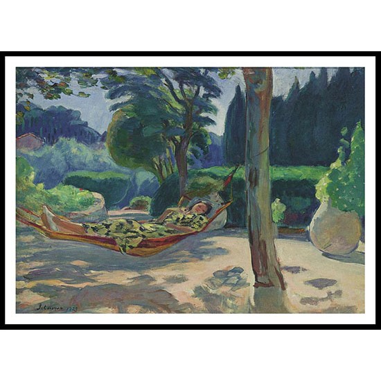 Young Woman on a Hammock 1923, A New Print Of an Henri  Labasque Painting