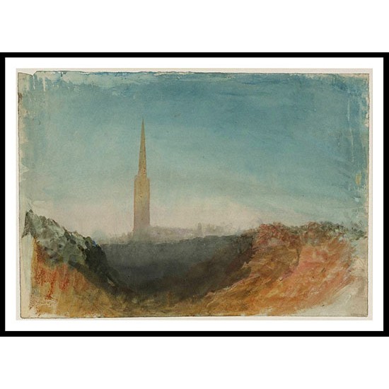 A Church Spire possibly Petworth Sussex 1828 30, A New Print Of a J. M. W Turner Painting