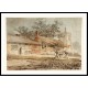 A Cottage with a Well near a Church 1796 97, A New Print Of a J. M. W Turner Painting