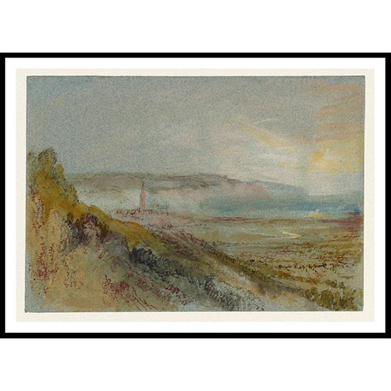 A Distant View of Harfleur from the West 1832, A New Print Of a J. M. W Turner Painting