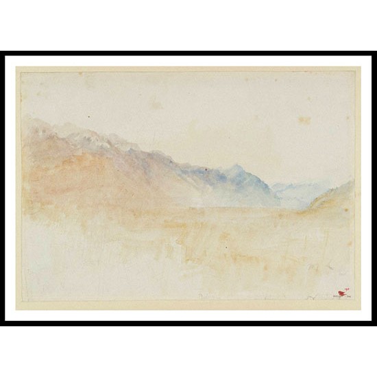 A Mountain Range Belenza 1830, A New Print Of a J. M. W Turner Painting