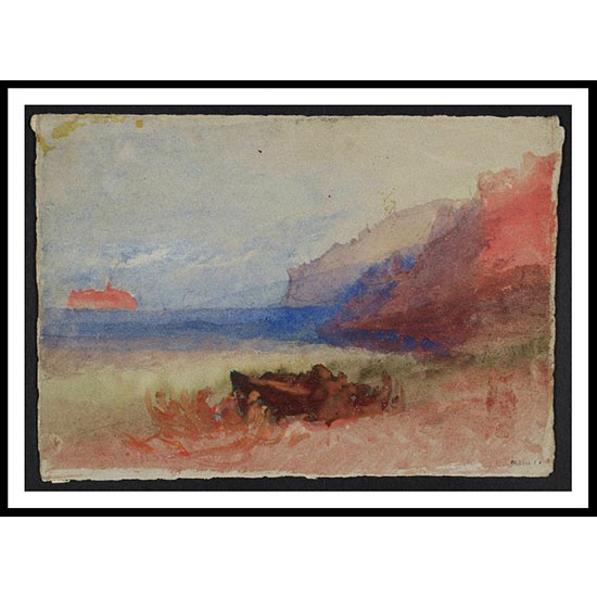 A Rocky Coast 1834, A New Print Of a J. M. W Turner Painting