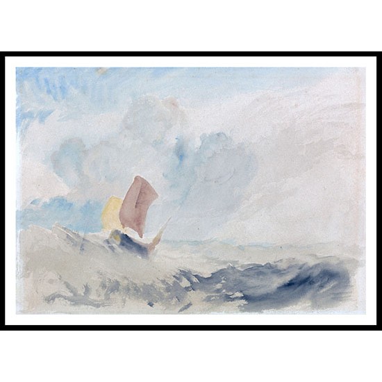 A Sea Piece A Rough Sea with a Fishing Boat 1820 30, A New Print Of a J. M. W Turner Painting