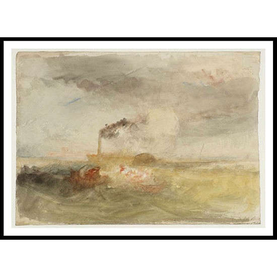 A Steamer off Portsmouth in a Storm 1825, A New Print Of a J. M. W Turner Painting