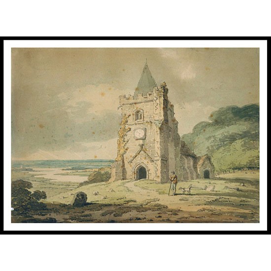 An Old Church, A New Print Of a J. M. W Turner Painting