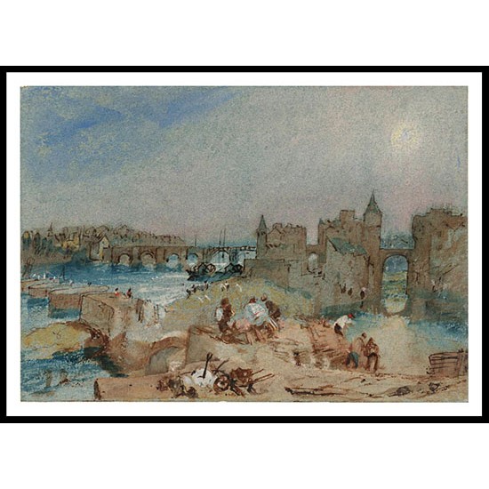 Angers Looking South Down the Maine 1826 28, A New Print Of a J. M. W Turner Painting