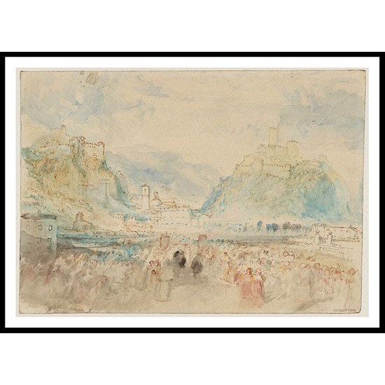 Bellinzona A Procession Seen from the North 1842, A New Print Of a J. M. W Turner Painting