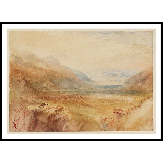 Bellinzona Looking South West from Castello Montebello 1843, A New Print Of a J. M. W Turner Painting