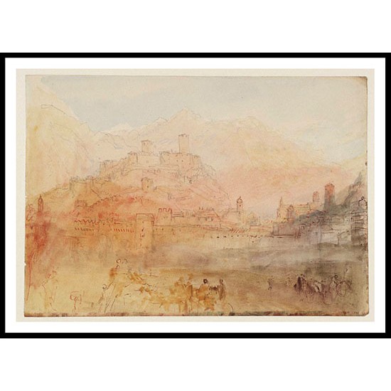 Bellinzona from the South East 1843, A New Print Of a J. M. W Turner Painting