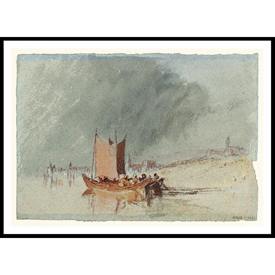 Boats on the Loire Possibly near Ingrandes 1826 28, A New Print Of a J. M. W Turner Painting