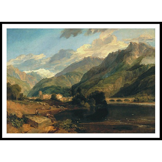 Bonneville Savoy with Mont Blanc 1803, A New Print Of a J. M. W Turner Painting