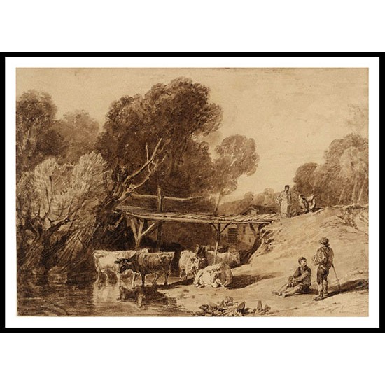 Bridge and Cows 1806 07, A New Print Of a J. M. W Turner Painting