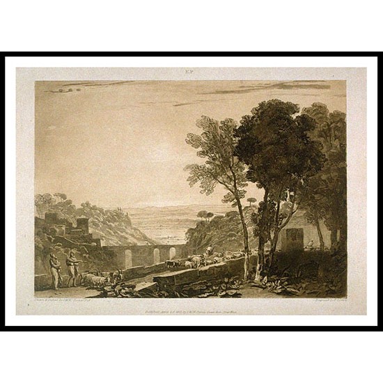 Bridge and Goats, A New Print Of a J. M. W Turner Painting