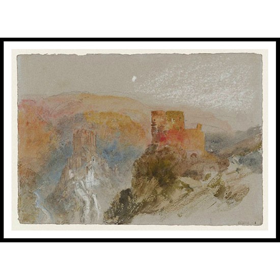 Burg Eltz and Trutz Eltz from the North 1840, A New Print Of a J. M. W Turner Painting