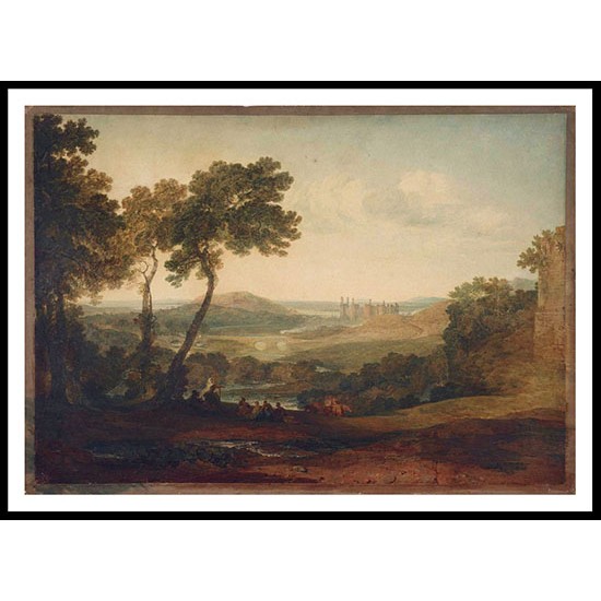 Caernarvon Castle North Wales 1800, A New Print Of a J. M. W Turner Painting