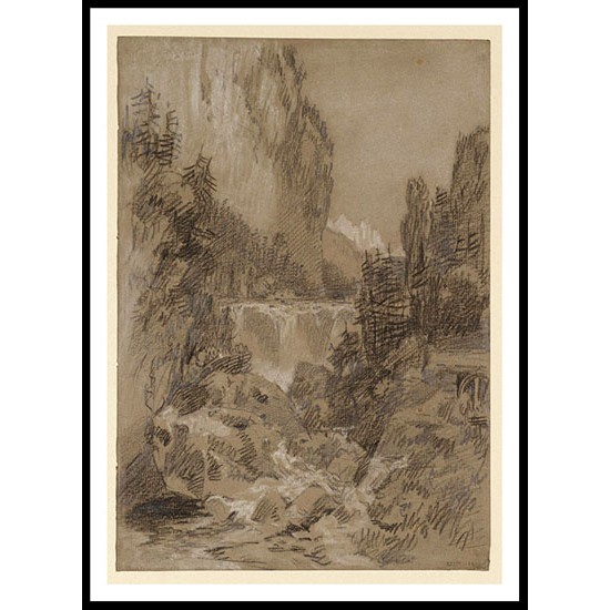 Cascade of the Chartreuse 1802, A New Print Of a J. M. W Turner Painting