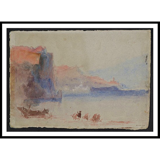 Castle on Rock by the Coast 1834, A New Print Of a J. M. W Turner Painting