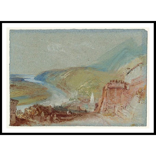 Caudebec en Caux from St Clair 1832, A New Print Of a J. M. W Turner Painting