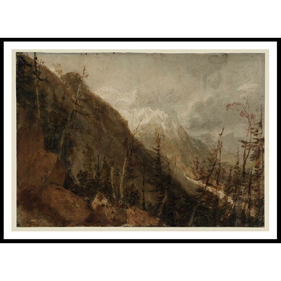 Chamonix and Mont Blanc from the Path to the Montenvers 1802, A New Print Of a J. M. W Turner Painting