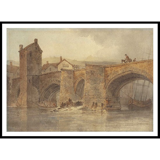 Chester Bridge 1794, A New Print Of a J. M. W Turner Painting