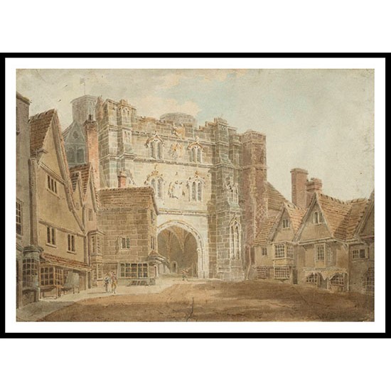 Christ Church Gate Canterbury 1792, A New Print Of a J. M. W Turner Painting