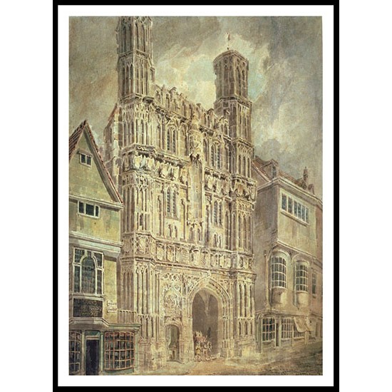 Christ Church Gate Canterbury 1792 93, A New Print Of a J. M. W Turner Painting