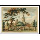 Christ Church Oxford from Merton Fields 1790, A New Print Of a J. M. W Turner Painting