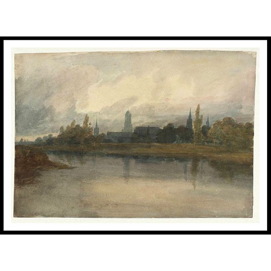 Christ Church Oxford from the River 1799, A New Print Of a J. M. W Turner Painting