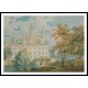 Clare Hall and King’s College Chapel Cambridge from the Banks of the River Cam 1793, A New Print Of a J. M. W Turner Painting