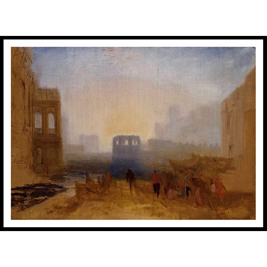 Claudian Harbour Scene Study for 'Dido Directing the Equipment of the Fleet' 1827 28, A New Print Of a J. M. W Turner Painting