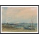 Coast Scene with White Cliffs and Boats on Shore, A New Print Of a J. M. W Turner Painting