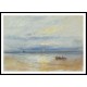 Coastal View at Sunset with Fishing Boat Returning to Port, A New Print Of a J. M. W Turner Painting