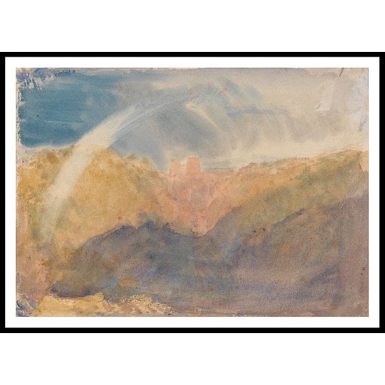 Crichton Castle Mountainous Landscape with a Rainbow 1818, A New Print Of a J. M. W Turner Painting