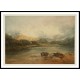 Derwentwater with the Falls of Lodore and Borrowdale from the Headland beyond Calfclose Bay 1797 1801, A New Print Of a J. M. W Turner Painting