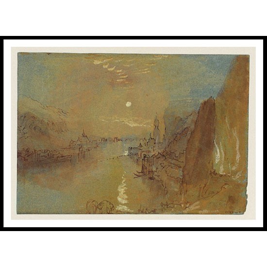 Dinant from the Roche a Bayard Moonlight 1839, A New Print Of a J. M. W Turner Painting