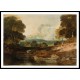 Distant View of Fonthill Abbey from the East with the Lake in the Foreground and a Team of Oxen 1799, A New Print Of a J. M. W Turner Painting