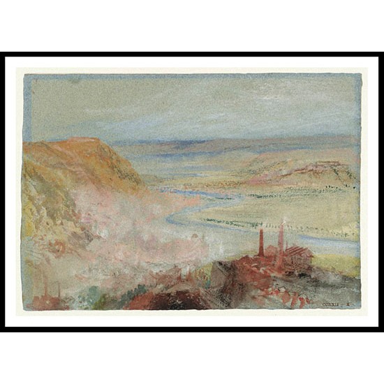 Distant View of Liege with Factories 1839, A New Print Of a J. M. W Turner Painting