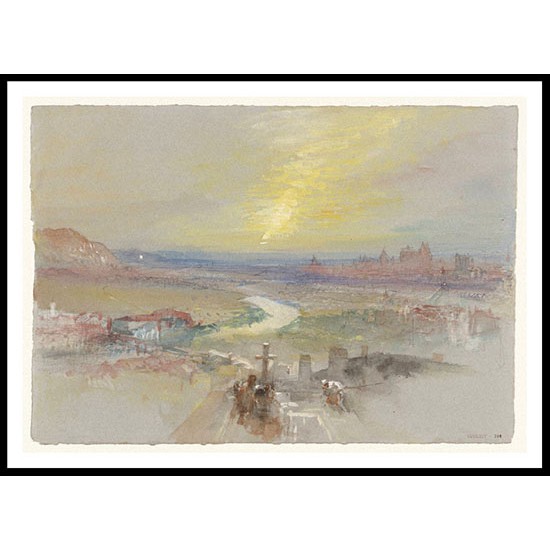 Distant View of Regensburg from the Dreifaltigkeitsberg 1840, A New Print Of a J. M. W Turner Painting