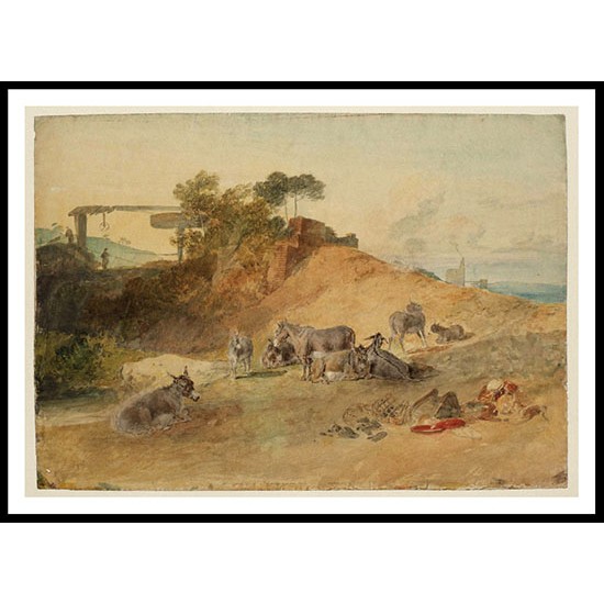 Donkeys beside a Mine Shaft 1805 07, A New Print Of a J. M. W Turner Painting