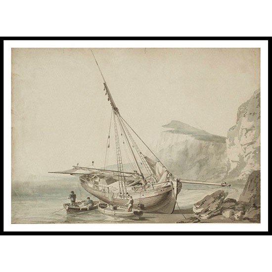 Dover A Boat on the Shore near Shakespeare's Cliff 1795 96, A New Print Of a J. M. W Turner Painting