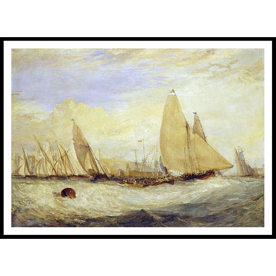 East Cowes Castle the Seat of J. Nash Esq. the Regatta Beating to Windward 1828, A New Print Of a J. M. W Turner Painting