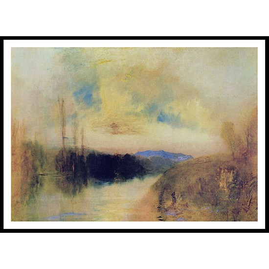 Evening Landscape probably Chichester Canal 1825 28, A New Print Of a J. M. W Turner Painting