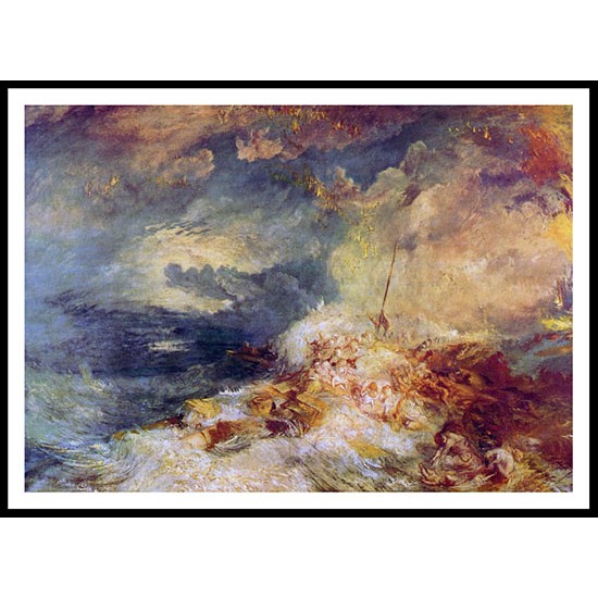 Fire at Sea 1830, A New Print Of a J. M. W Turner Painting