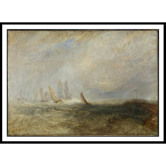 Fishing Boats Bringing a Disabled Ship into Port Ruysdael 1844, A New Print Of a J. M. W Turner Painting